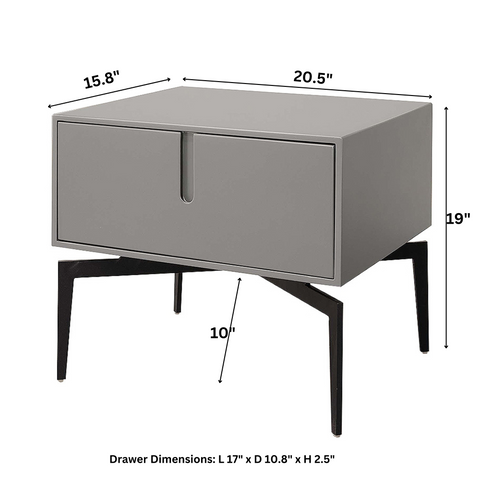 1-Drawer Grey Spider Nightstand