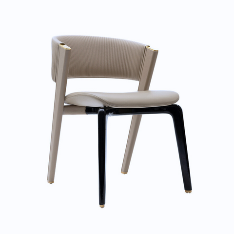 Lisbona Upholstered Brushed Metal Chair