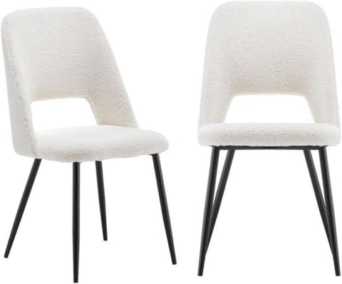 Modern Boucle Dining Room Chairs (Set of 2)