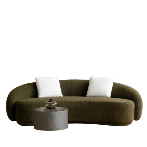 102" Modern Upholstered Olive Green Sofa
