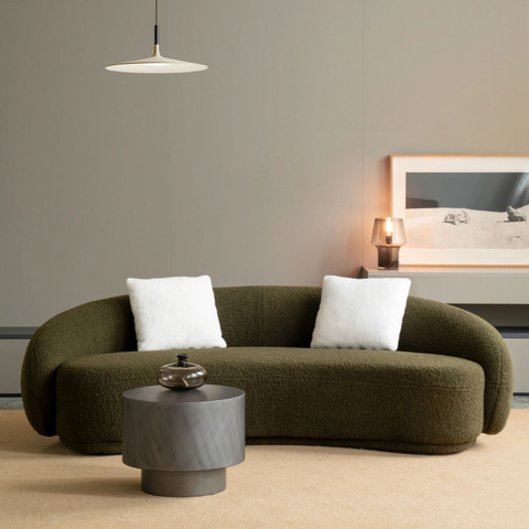 102" Modern Upholstered Olive Green Sofa