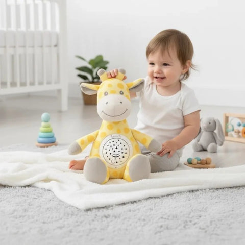 3-in-1 Giraffe Plush Soother with Star Projector, Lullabies & White Noise for Newborns 0M+