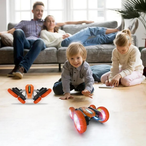 2.4GHz RC Stunt Car with 360° Flips, LED Lights & All-Terrain 4WD