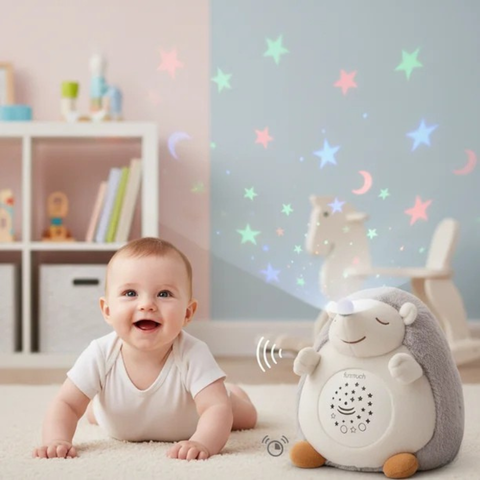 3-in-1 Hedgehog Plush Soother with Star Projector, Lullabies & White Noise for Newborns 0M+