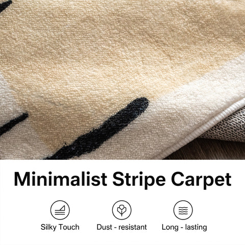 Area Rug Living Room Rugs - Washable Neutral Modern Abstract Soft Thin Large Rug Indoor Floor No Slip Rug Carpet for Bedroom