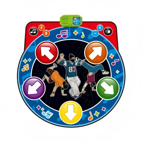Round Interactive Dance Mat for Kids Ages 3+ – LED Lights, Music, & Game Modes
