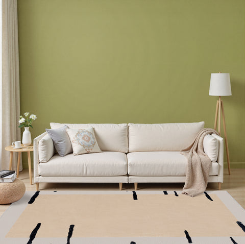Area Rug Living Room Rugs - Washable Neutral Modern Abstract Soft Thin Large Rug Indoor Floor No Slip Rug Carpet for Bedroom