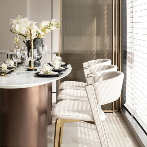 Lisbona Upholstered Brushed Metal Chair