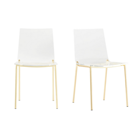 Acrylic Side Chair in Clear (Set of 2)