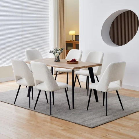 Modern Boucle Dining Room Chairs (Set of 2)