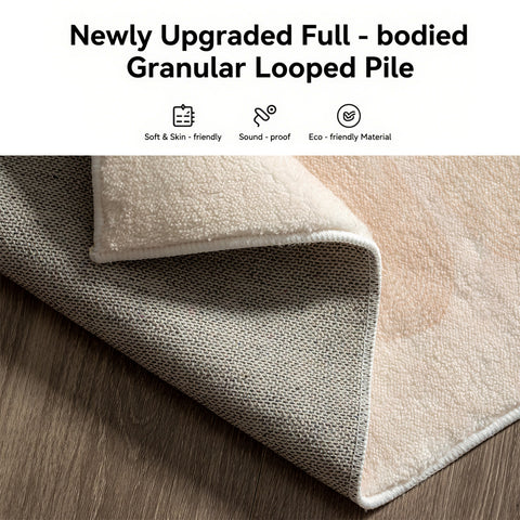 Area Rug Living Room Rugs - Washable Neutral Modern Abstract Soft Thin Large Rug Indoor Floor No Slip Rug Carpet for Bedroom