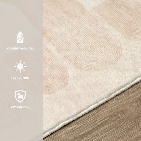 Area Rug Living Room Rugs - Washable Neutral Modern Abstract Soft Thin Large Rug Indoor Floor No Slip Rug Carpet for Bedroom
