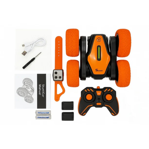 2.4GHz RC Stunt Car with 360° Flips, LED Lights & All-Terrain 4WD