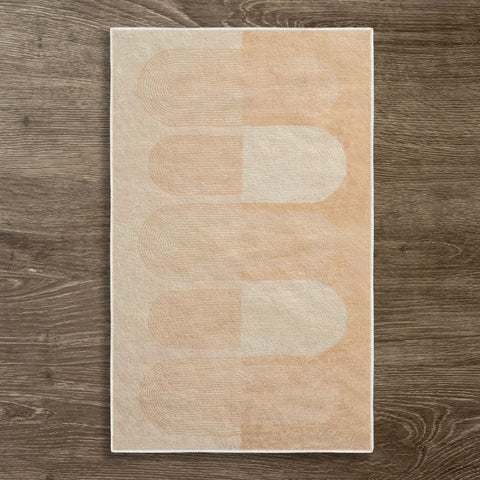 Area Rug Living Room Rugs - Washable Neutral Modern Abstract Soft Thin Large Rug Indoor Floor No Slip Rug Carpet for Bedroom
