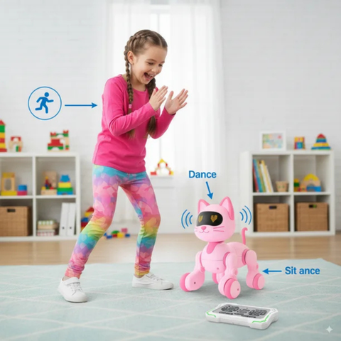 Happy Kitten Robot Cat – Interactive Remote & Touch-Controlled Robotic Pet for Kids Ages 3+
