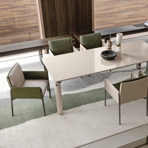 Faux Leather & Linen Dining Chair