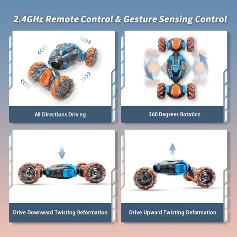 Gesture Control Stunt RC Car with Watch Remote, 360° Flips & All-Terrain 4WD