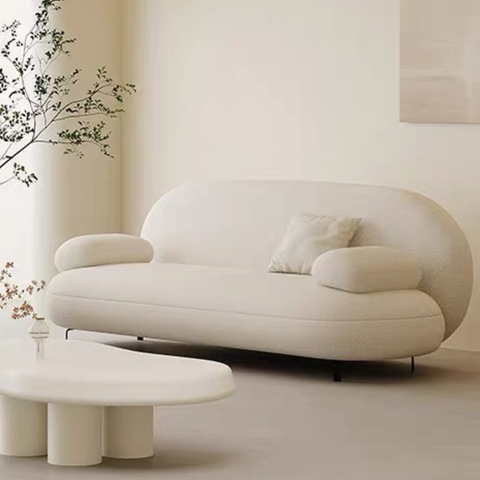 Sherpa White Teddy Fabric Sofa