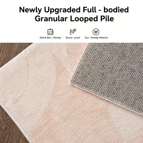 Area Rug Living Room Rugs - Washable Neutral Modern Abstract Soft Thin Large Rug Indoor Floor No Slip Rug Carpet for Bedroom