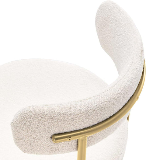 Boucle Dining Chair with Gold Metal Legs (Set of 2)