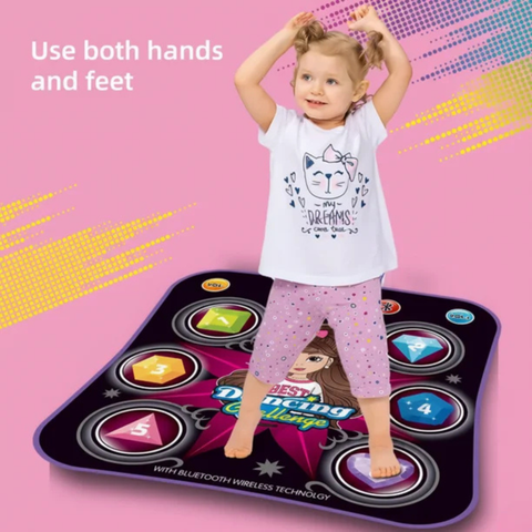 Bluetooth Dance Mat for Kids Ages 3+ – LED Lights, Music & Interactive Game Modes