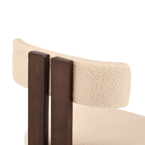 Mid-Century Modern Teddy Velvet Upholstery Brown Wood Legs Dining Chair (Set of 2)