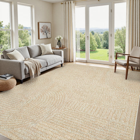 Area Rug Living Room Rugs - Washable Neutral Modern Abstract Soft Thin Large Rug Indoor Floor No Slip Rug Carpet for Bedroom