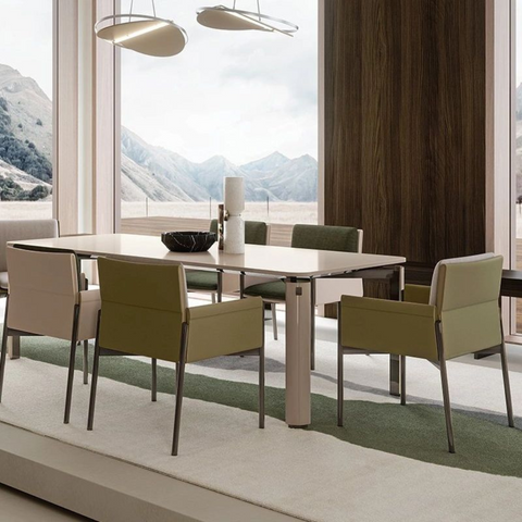 Faux Leather & Linen Dining Chair