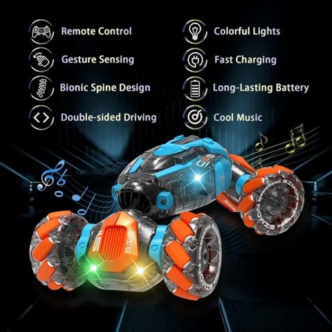 Gesture Control Stunt RC Car with Watch Remote, 360° Flips & All-Terrain 4WD