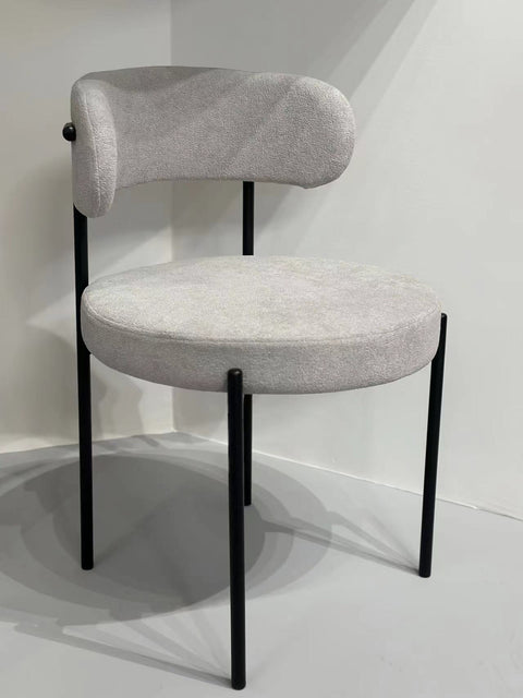 Light Grey Teddy Velvet Upholstered Side Chair (Set of 2)