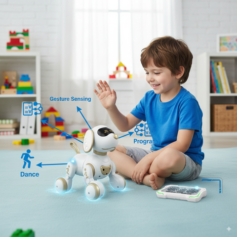 Smart Robot Dog – Interactive Gesture & Voice-Controlled Tech Toy for Kids Ages 3+