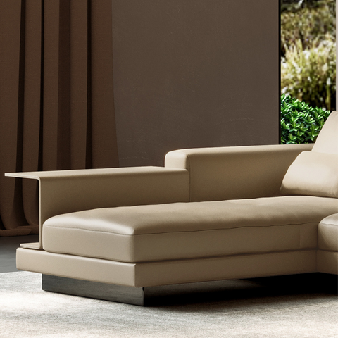 130" Connelly Mid-Century Beige Sofa