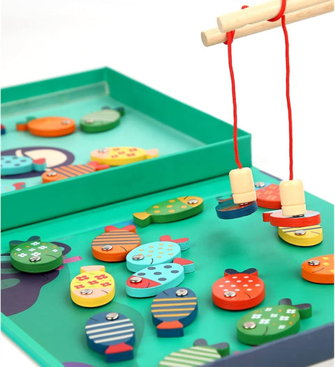 ABC Learning Fishing Game – Montessori Wooden Magnetic Toy for Toddlers Ages 3-5, Fun Letter & Number Recognition, Educational Gift for Boys & Girls