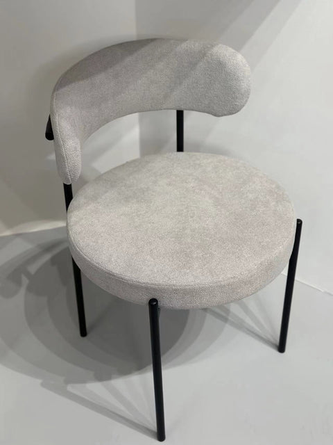 Light Grey Teddy Velvet Upholstered Side Chair (Set of 2)