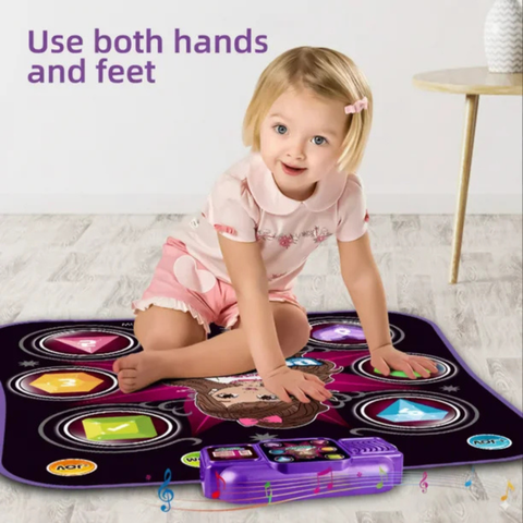 Bluetooth Dance Mat for Kids Ages 3+ – LED Lights, Music & Interactive Game Modes