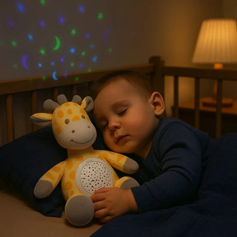 3-in-1 Giraffe Plush Soother with Star Projector, Lullabies & White Noise for Newborns 0M+