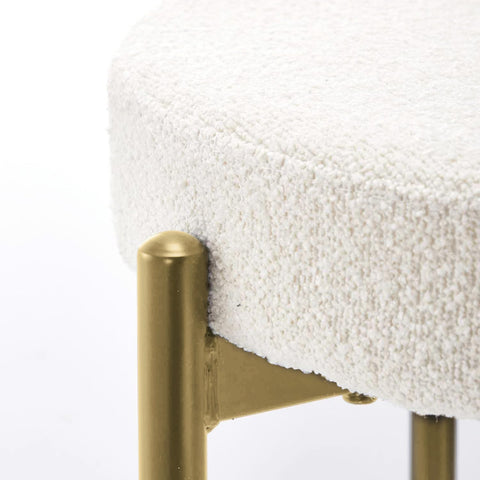 Boucle Dining Chair with Gold Metal Legs (Set of 2)