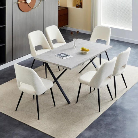 Modern Boucle Dining Room Chairs (Set of 2)