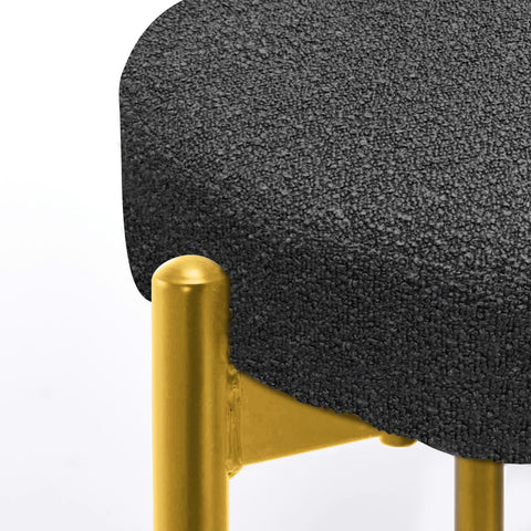 Boucle Dining Chair with Gold Metal Legs (Set of 2)