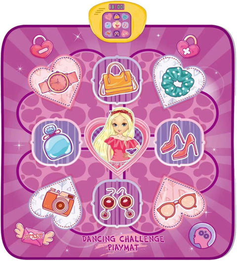 Kids Electronic Dance Mat with LED Lights & 5 Game Modes | Non-Slip, Portable Rhythm Step Play Mat | Birthday, Christmas Gift for Girls & Boys (Purple)