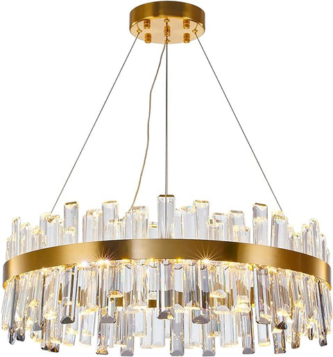 Crown French Gold & Crystal LED Chandelier