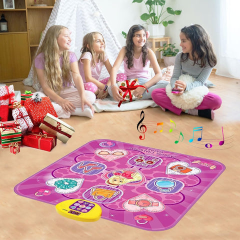 Kids Electronic Dance Mat with LED Lights & 5 Game Modes | Non-Slip, Portable Rhythm Step Play Mat | Birthday, Christmas Gift for Girls & Boys (Purple)