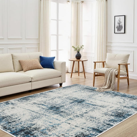Area Rug Living Room Rugs - Washable Neutral Modern Abstract Soft Thin Large Rug Indoor Floor No Slip Rug Carpet for Bedroom