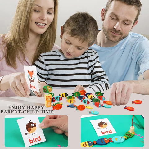 ABC Learning Fishing Game – Montessori Wooden Magnetic Toy for Toddlers Ages 3-5, Fun Letter & Number Recognition, Educational Gift for Boys & Girls