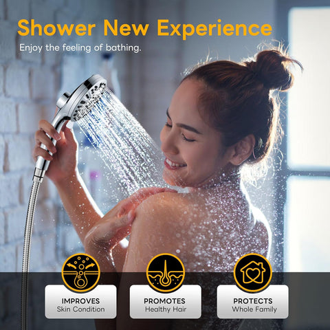 High-Pressure 10-Spray Handheld Shower Head with Magnetic Dock & Power Wash Jets – Chrome