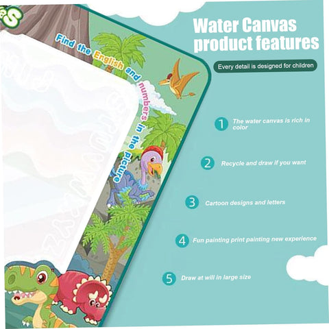 39x32 Inch Water Doodle Mat - Reusable Kids Drawing Mat with 4 Magic Pens & Stencils - Mess-Free Toddler Doodle Board for Ages 1-6 - Best Birthday Gift for Girls & Boys - Educational Travel Toy