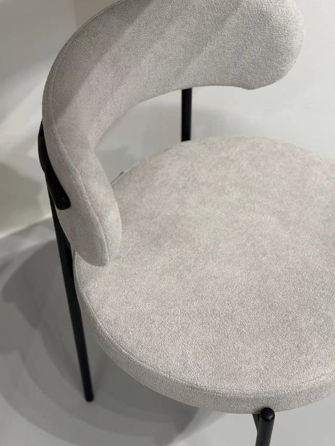 Light Grey Teddy Velvet Upholstered Side Chair (Set of 2)