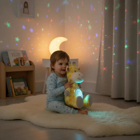 3-in-1 Giraffe Plush Soother with Star Projector, Lullabies & White Noise for Newborns 0M+