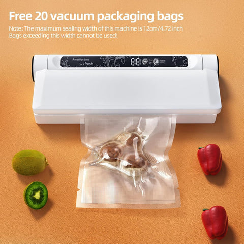 Fully Automatic Vacuum Sealer Machine with 20 Bags – Heavy Duty Food Saver for Freshness Preservation | One-Touch Operation, Digital Display, Super Suction Powe