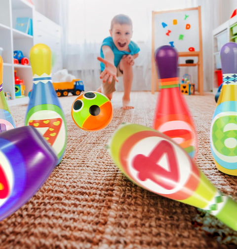 Kids Bowling Set for Toddlers Ages 2-5 – Soft Foam Pins & Lightweight Balls with Numbers – Indoor/Outdoor Developmental Toy for Boys & Girls – Fun Easter Gift